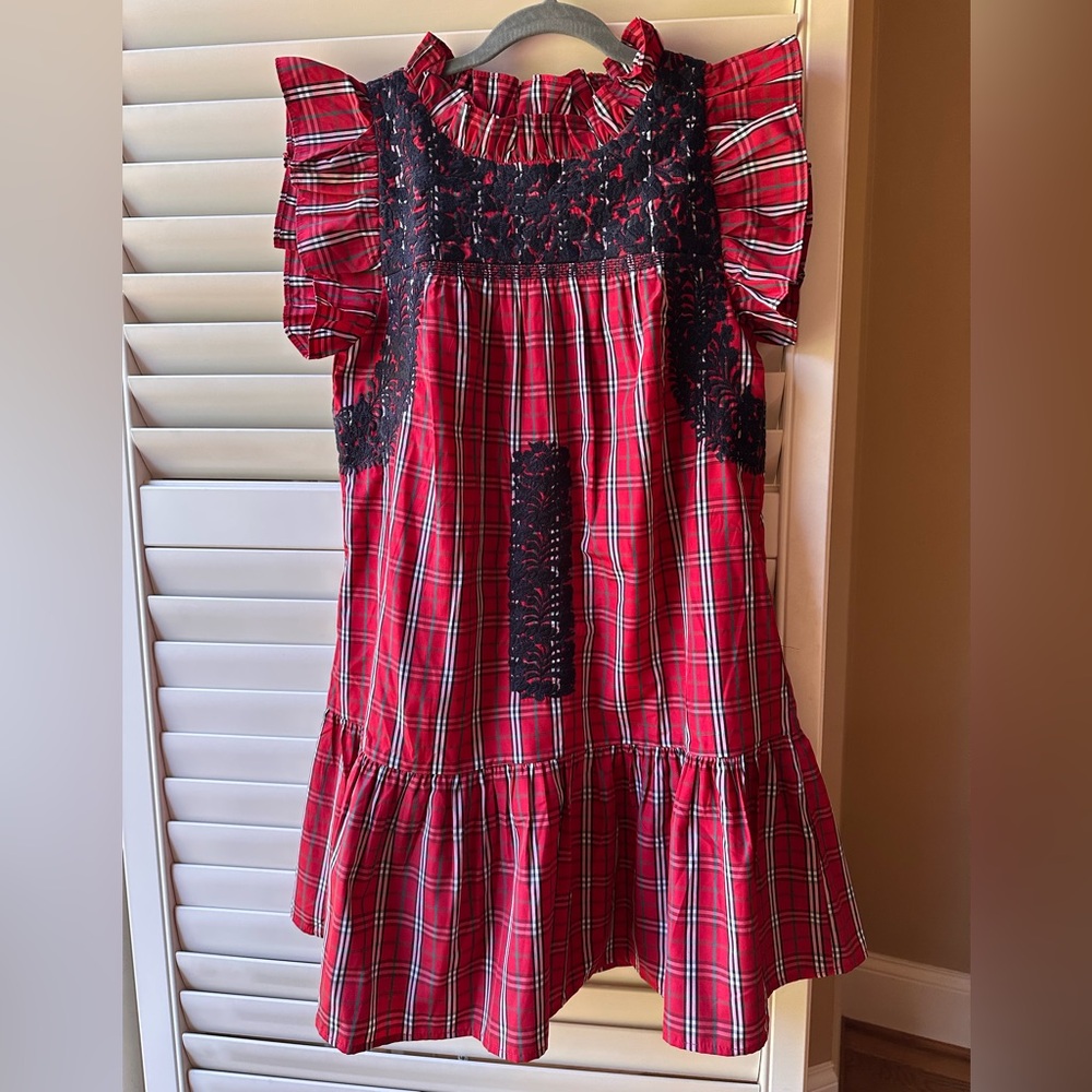 J. Marie Christmas Plaid Ruffle Dress